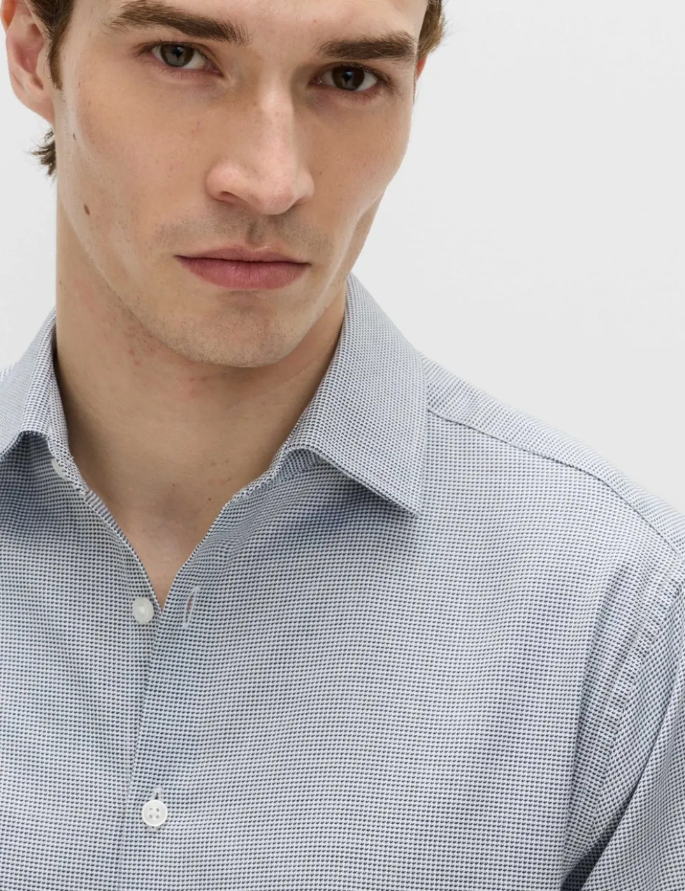 Regular Fit Pure Cotton Textured Luxury Shirt