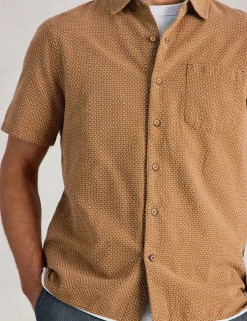 Regular Fit Pure Cotton Tile Pattern Shirt