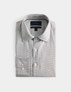 Regular Fit Pure Cotton Textured Luxury Shirt