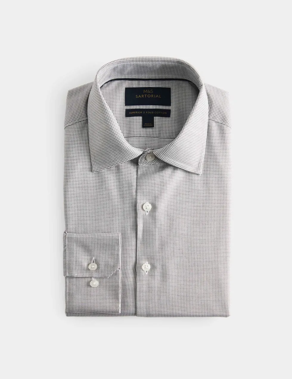 Regular Fit Pure Cotton Textured Luxury Shirt