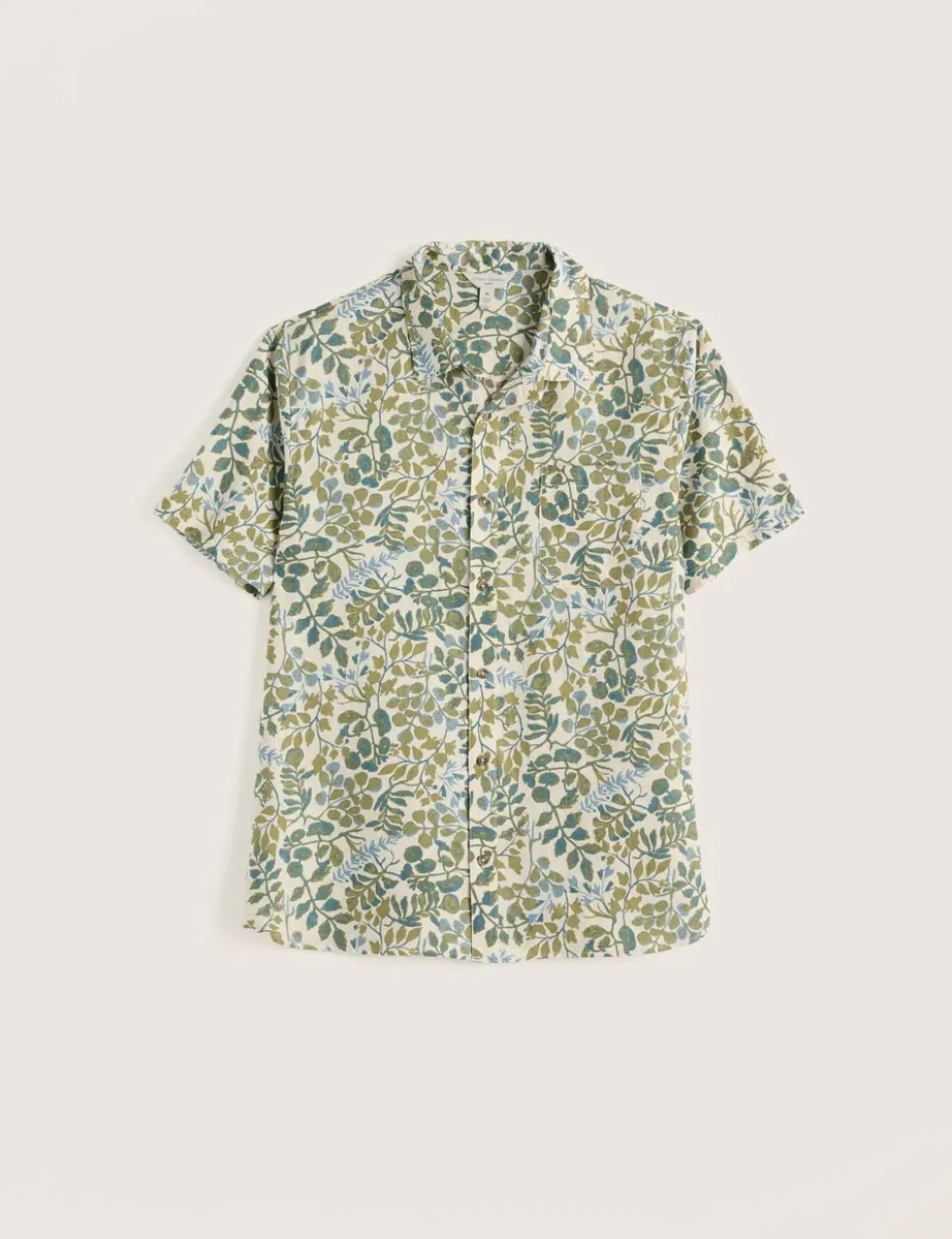 Regular Fit Pure Linen Floral Short Sleeve Shirt