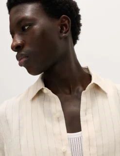 Regular Fit Pure Linen Striped Shirt