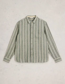 Regular Fit Pure Linen Striped Shirt