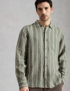 Regular Fit Pure Linen Striped Shirt