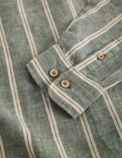 Regular Fit Pure Linen Striped Shirt