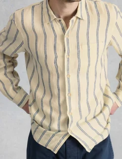 Regular Fit Pure Linen Striped Shirt