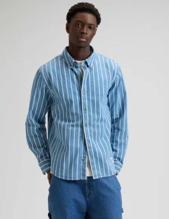 Regular Fit Striped Denim Shirt