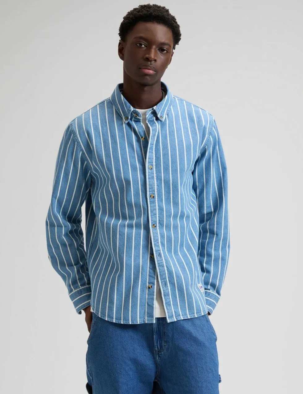 Regular Fit Striped Denim Shirt