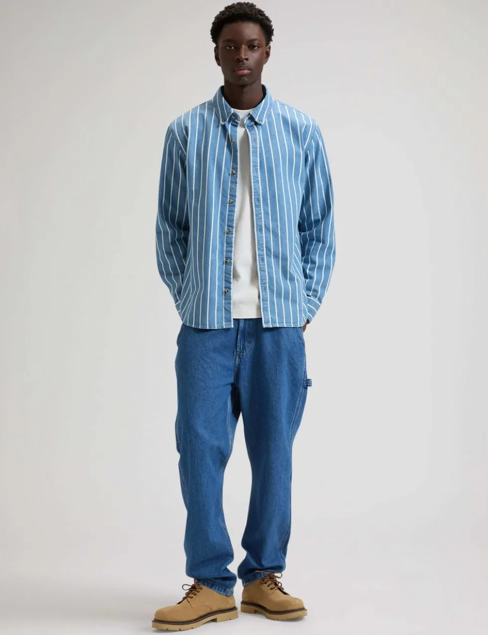 Regular Fit Striped Denim Shirt