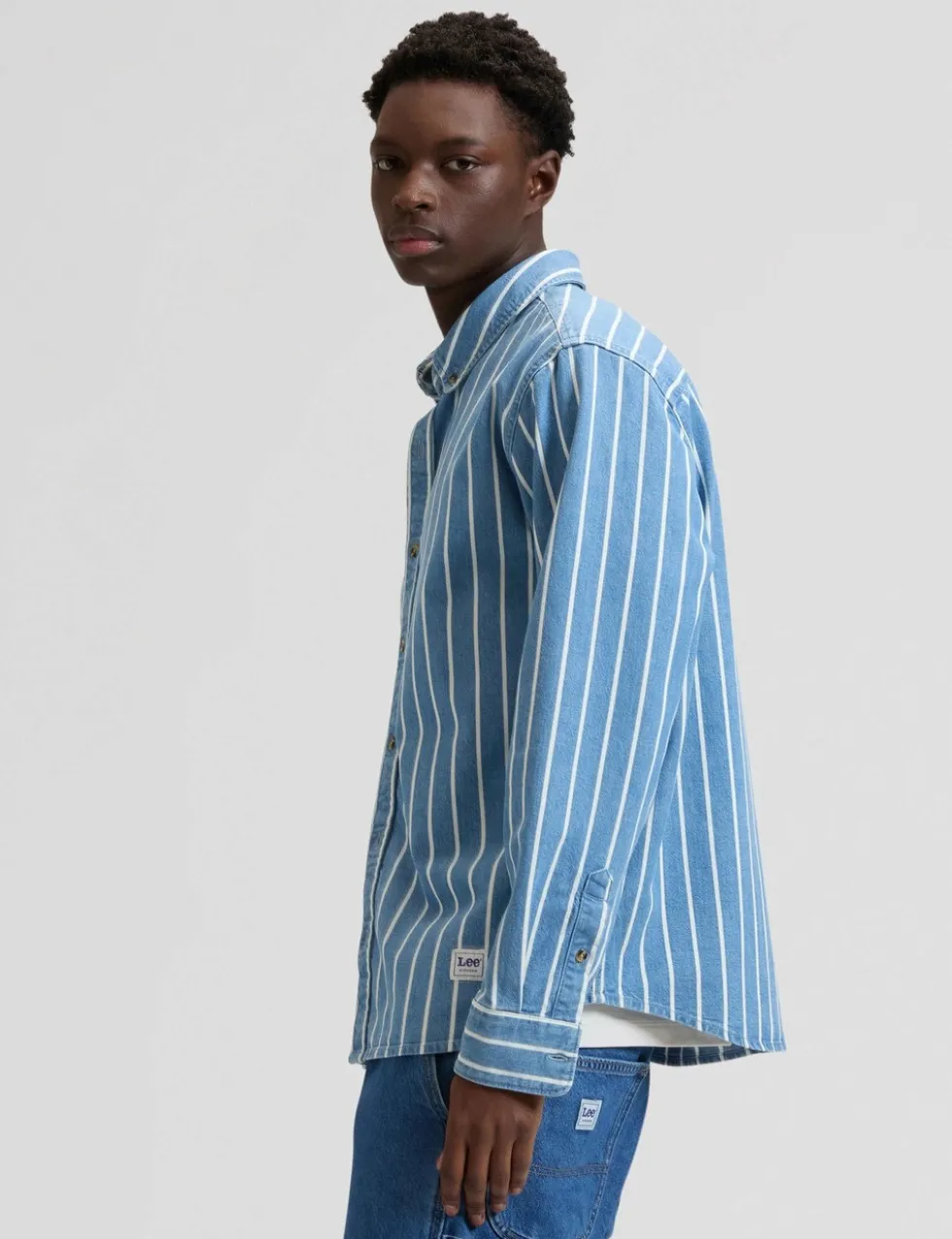 Regular Fit Striped Denim Shirt