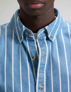 Regular Fit Striped Denim Shirt