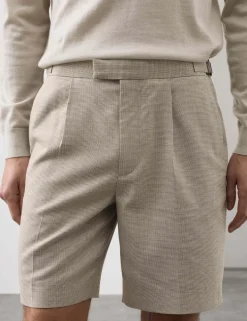 Regular Fit Textured Linen Shorts