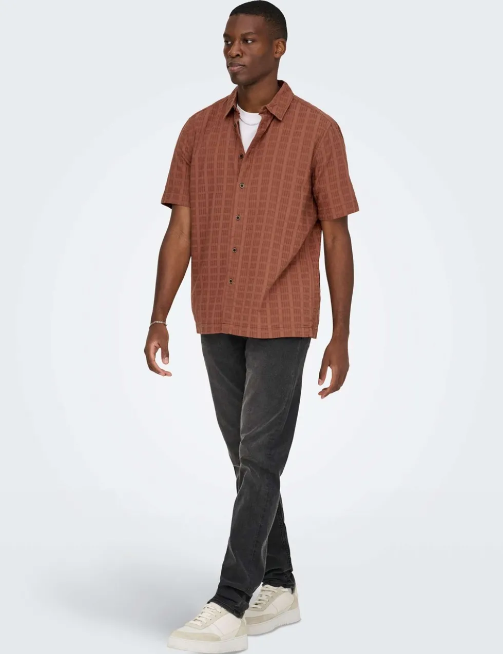 Regular Fit Textured Short Sleeve Shirt