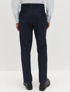 Regular Fit Textured Stretch Suit Trousers