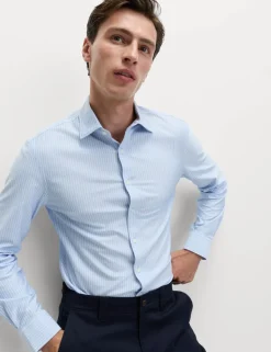 Regular Fit Ultimate Non Iron Jersey Striped Shirt