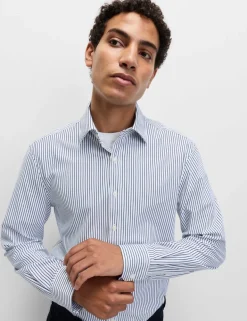 Regular Fit Ultimate Non Iron Jersey Striped Shirt