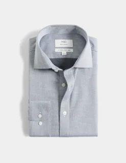 Regular Fit Ultimate Non Iron Cotton Textured Shirt