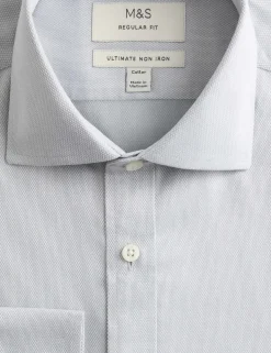 Regular Fit Ultimate Non Iron Cotton Textured Shirt