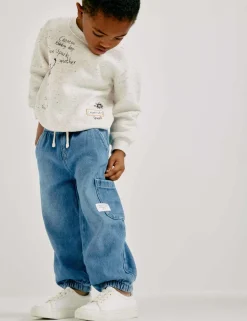 Relaxed Denim Cargo Jeans (2-8 Yrs)