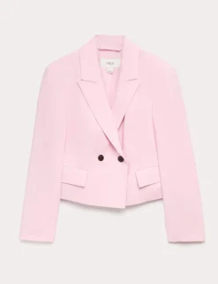 Relaxed Double Breasted Blazer with Linen