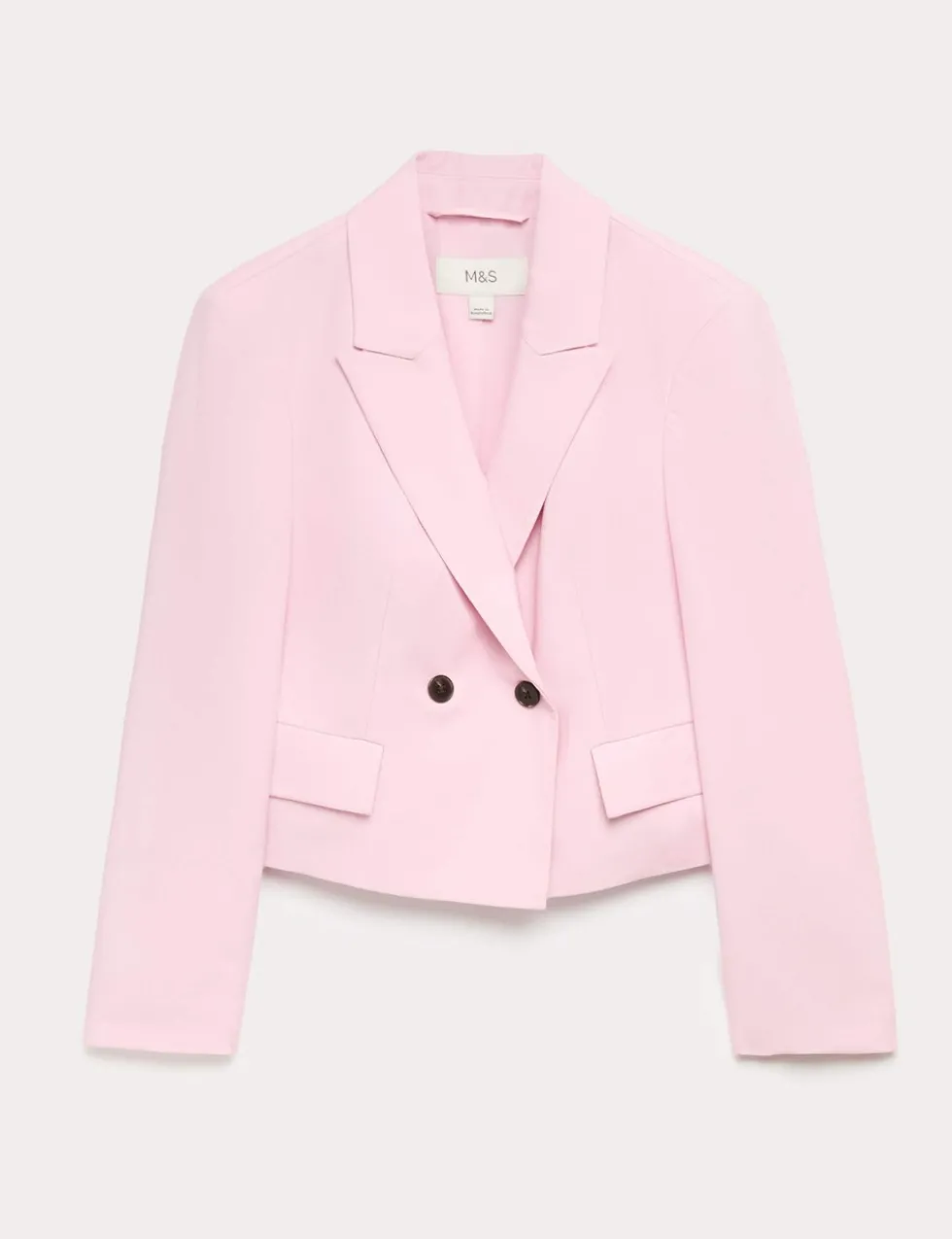 Relaxed Double Breasted Blazer with Linen