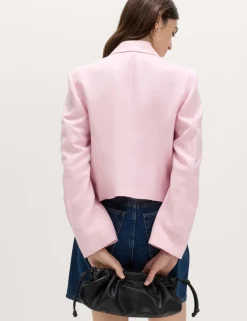 Relaxed Double Breasted Blazer with Linen