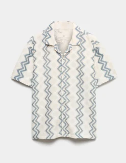 Relaxed Fit Cotton Blend Short Sleeve Shirt