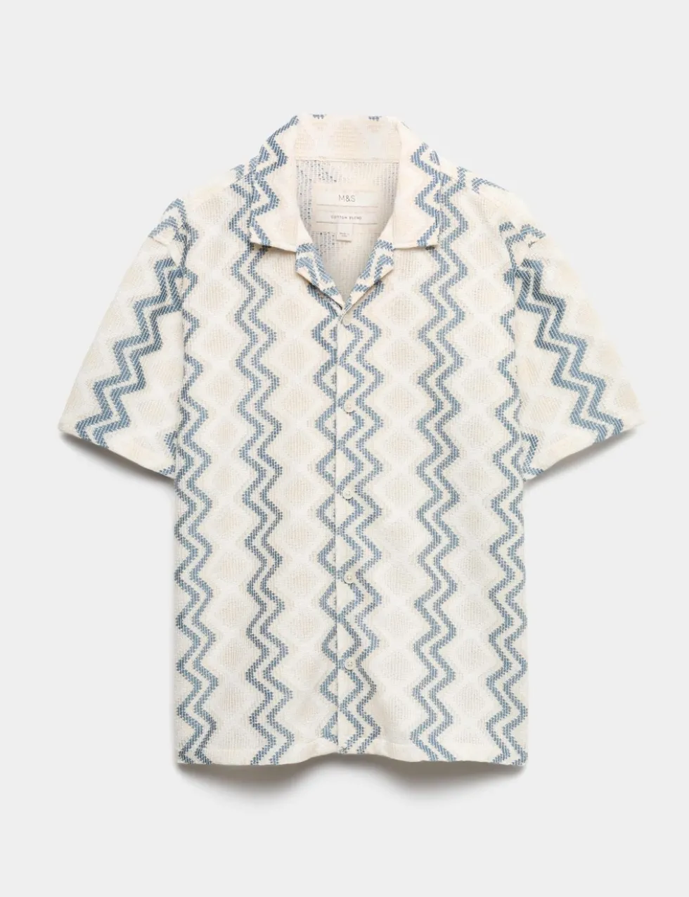 Relaxed Fit Cotton Blend Short Sleeve Shirt