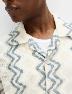 Relaxed Fit Cotton Blend Short Sleeve Shirt