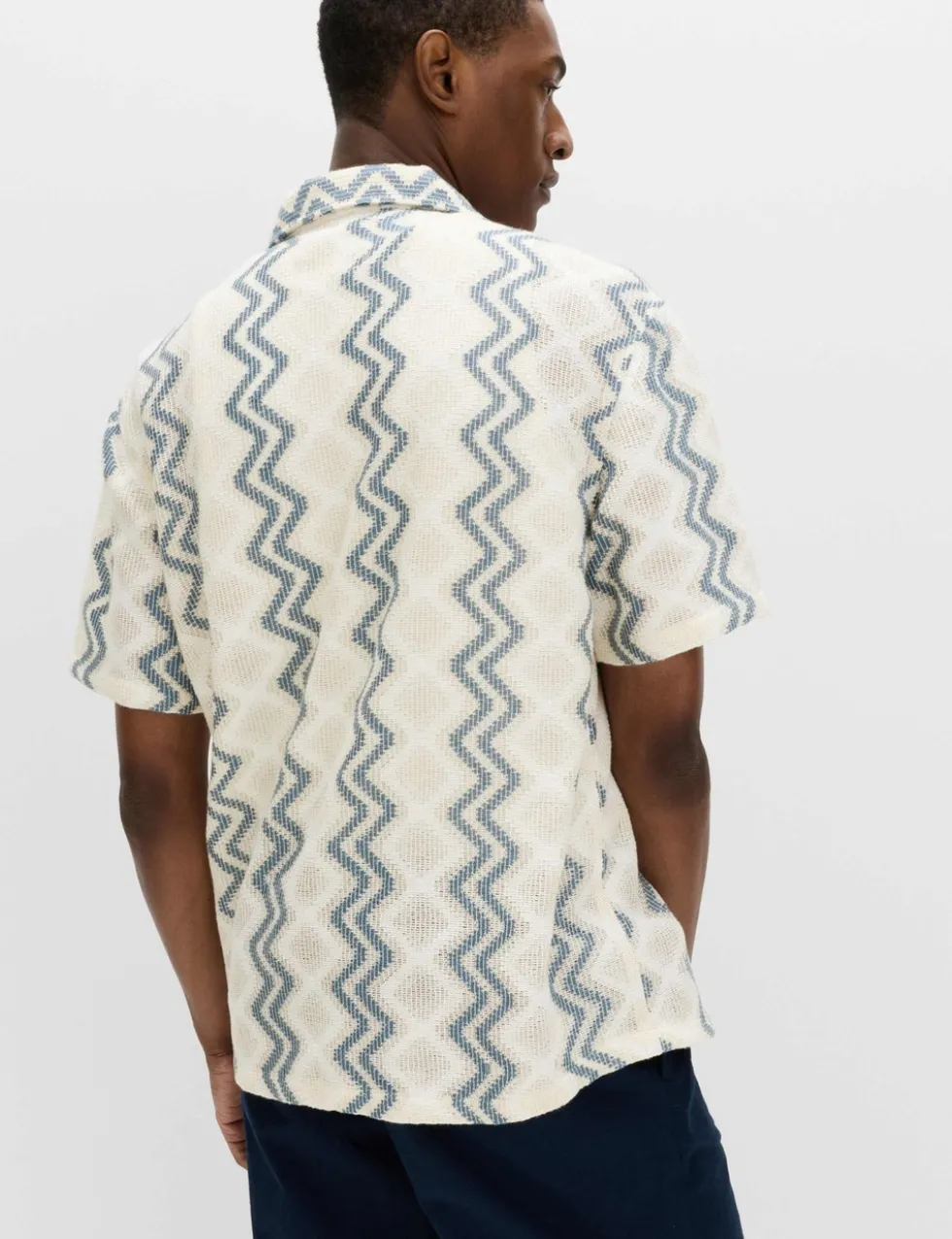 Relaxed Fit Cotton Blend Short Sleeve Shirt
