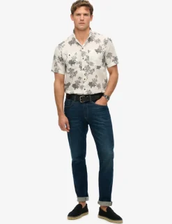Relaxed Fit Cotton Linen Hawaiian Shirt