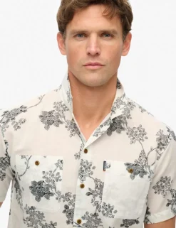 Relaxed Fit Cotton Linen Hawaiian Shirt