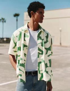 Relaxed Fit Cotton Rich Abstract Print Shirt