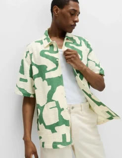 Relaxed Fit Cotton Rich Abstract Print Shirt