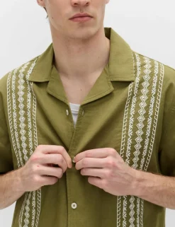 Relaxed Fit Cotton Rich Short Sleeve Shirt