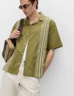 Relaxed Fit Cotton Rich Short Sleeve Shirt