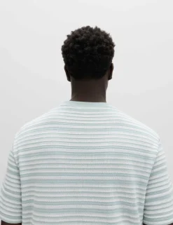 Relaxed Fit Cotton Rich Textured Striped T-Shirt