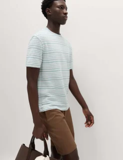 Relaxed Fit Cotton Rich Textured Striped T-Shirt