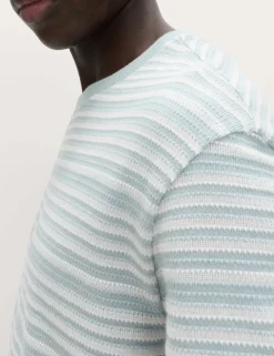 Relaxed Fit Cotton Rich Textured Striped T-Shirt