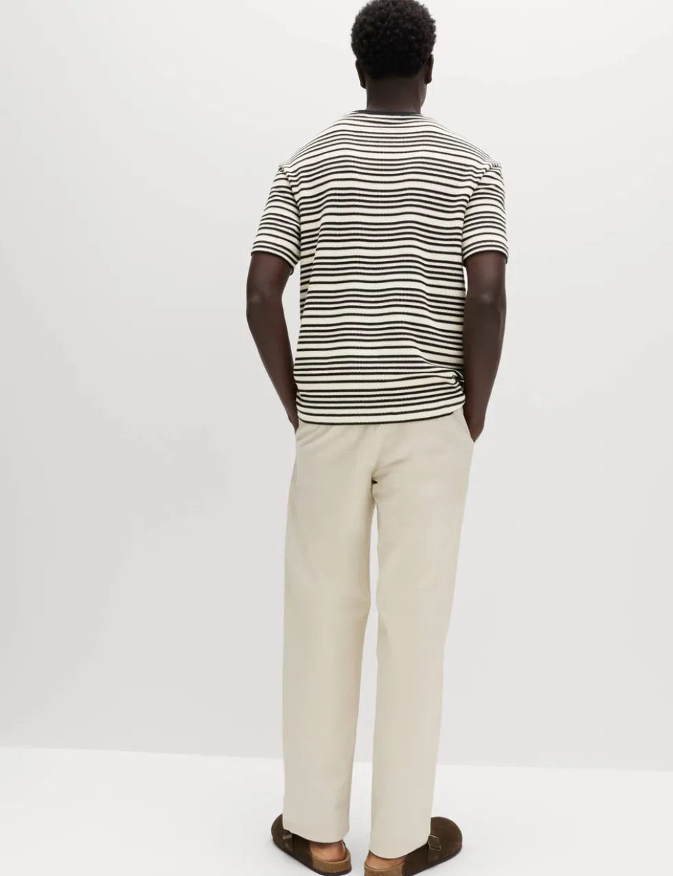 Relaxed Fit Cotton Rich Textured Striped T-Shirt