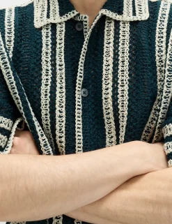 Relaxed Fit Knitted Short Sleeve Shirt