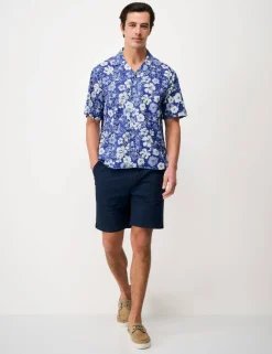 Relaxed Fit Linen and Cotton Floral Shirt