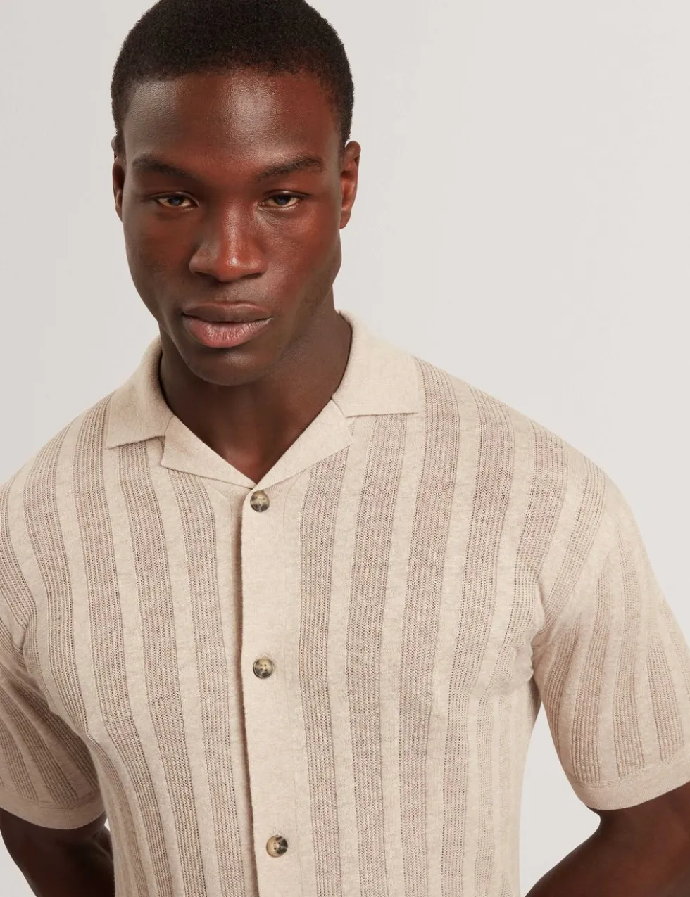 Relaxed Fit Linen Blend Short Sleeve Edio Shirt