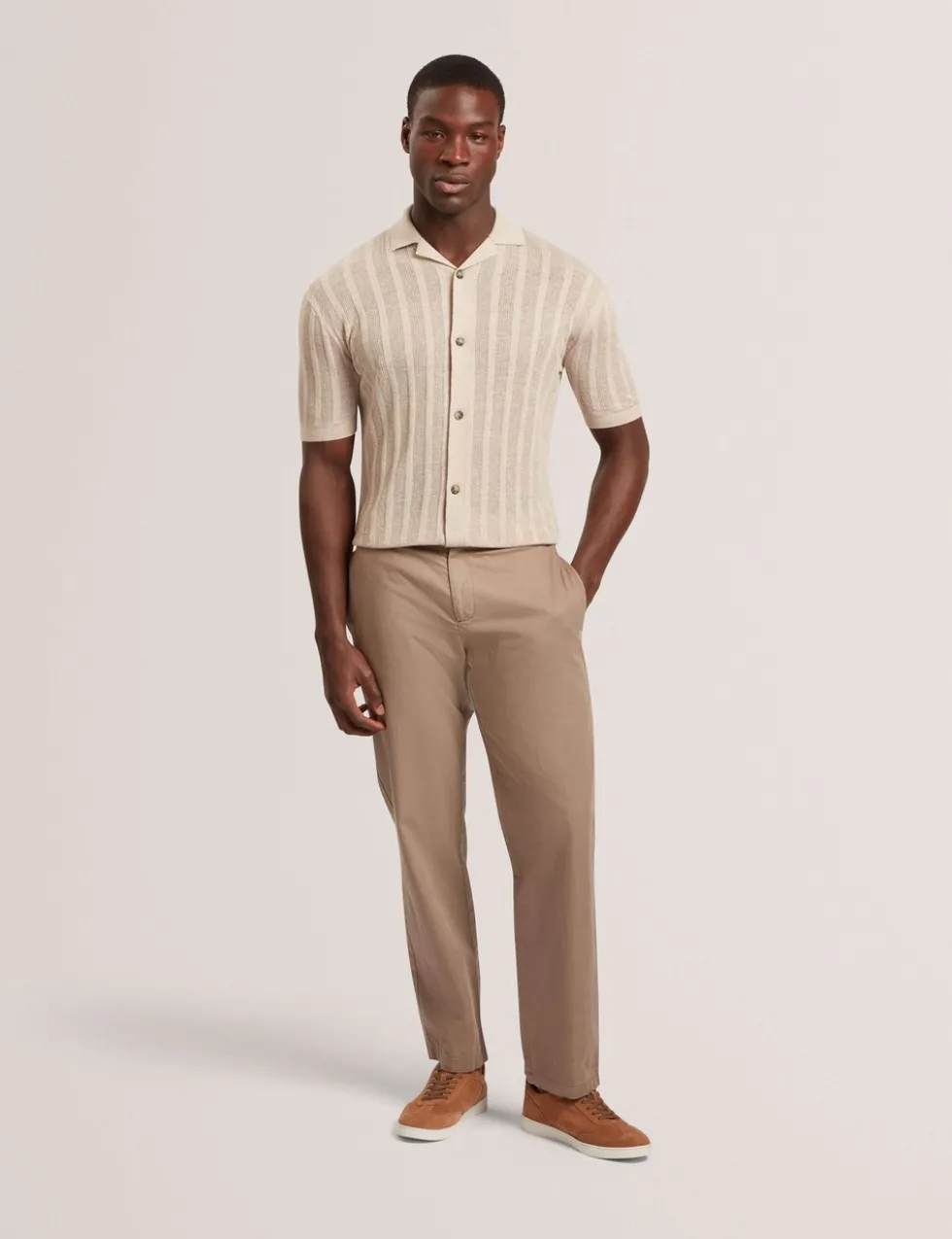 Relaxed Fit Linen Blend Short Sleeve Edio Shirt