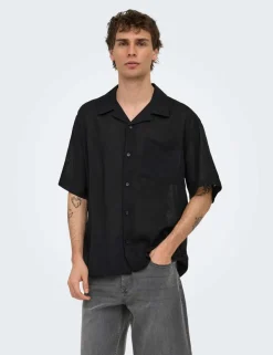 Relaxed Fit Linen Rich Short Sleeve Shirt