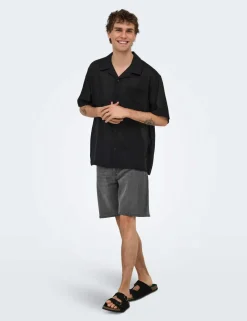 Relaxed Fit Linen Rich Short Sleeve Shirt