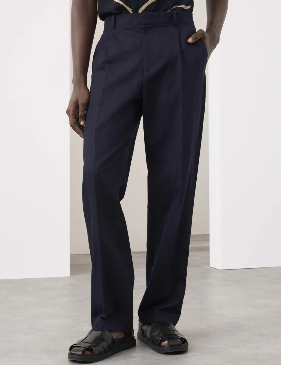 Relaxed Fit Lyocell Rich Pleat Front Trousers