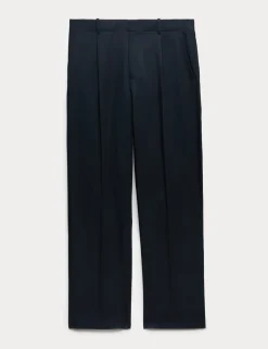 Relaxed Fit Lyocell Rich Pleat Front Trousers