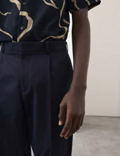Relaxed Fit Lyocell Rich Pleat Front Trousers