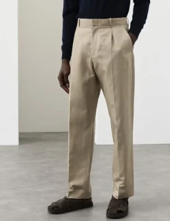 Relaxed Fit Lyocell Rich Pleat Front Trousers